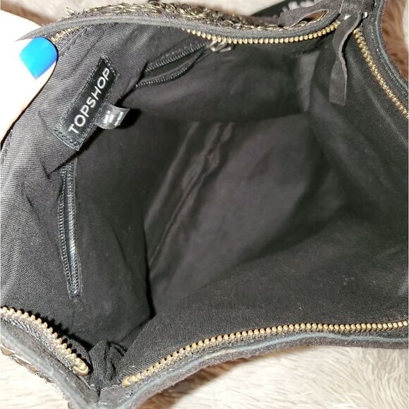 Beautiful suede Topshop purse w/ gold accents - Picture 6 of 7